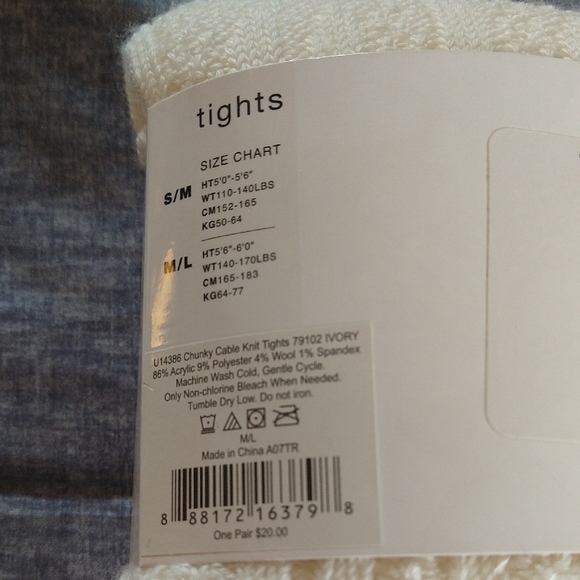 New Hue Sweater Tights 2 Pairs - Cream - Picture 5 of 5